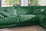 KAWOLA Sofa MADELINE Ecksofa mit Recamiere Cord smaragd