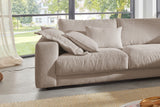 KAWOLA Sofa MADELINE Ecksofa mit Recamiere Cord taupe