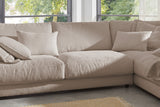 KAWOLA Sofa MADELINE Ecksofa mit Recamiere Cord taupe