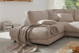 KAWOLA Sofa MADELINE Ecksofa mit Recamiere Cord taupe