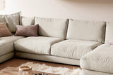 KAWOLA Sofa MADELINE Wohnlandschaft U-Form Cord cremeweiß