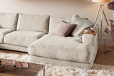 KAWOLA Sofa MADELINE Wohnlandschaft U-Form Cord cremeweiß