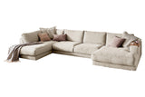 KAWOLA Sofa MADELINE Wohnlandschaft U-Form Cord cremeweiß