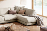 KAWOLA Sofa MADELINE Wohnlandschaft U-Form Cord cremeweiß