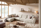 KAWOLA Sofa MADELINE Wohnlandschaft U-Form Cord cremeweiß, Rechts
