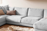 KAWOLA Sofa MADELINE Wohnlandschaft U-Form Cord hellgrau