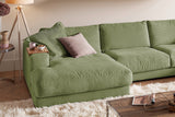 KAWOLA Sofa MADELINE Wohnlandschaft U-Form Cord olivgrün