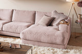 KAWOLA Sofa MADELINE Wohnlandschaft U-Form Cord rosa