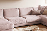 KAWOLA Sofa MADELINE Wohnlandschaft U-Form Cord rosa