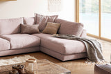 KAWOLA Sofa MADELINE Wohnlandschaft U-Form Cord rosa