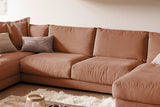 KAWOLA Sofa MADELINE Wohnlandschaft U-Form Cord rost