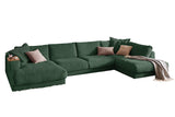 KAWOLA Sofa MADELINE Wohnlandschaft U-Form Cord smaragd