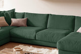 KAWOLA Sofa MADELINE Wohnlandschaft U-Form Cord smaragd