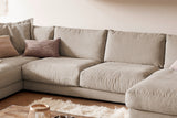 KAWOLA Sofa MADELINE Wohnlandschaft U-Form Cord taupe