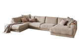 KAWOLA Sofa MADELINE Wohnlandschaft U-Form Cord taupe