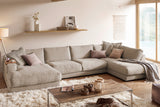 KAWOLA Sofa MADELINE Wohnlandschaft U-Form Cord taupe