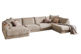 KAWOLA Sofa MADELINE Wohnlandschaft U-Form Cord taupe