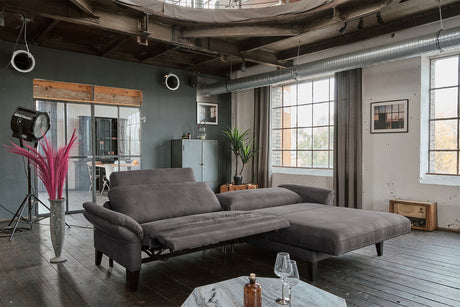 KAWOLA Sofa MALTA Ecksofa Stoff anthrazit