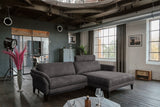 KAWOLA Sofa MALTA Ecksofa Stoff anthrazit