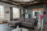 KAWOLA Sofa MALTA Ecksofa Stoff anthrazit, Links, Ohne Zusatzausstattung, Relaxfunktion