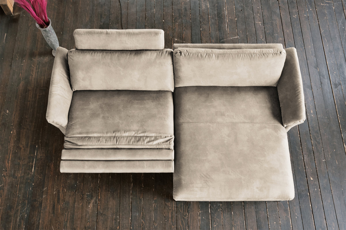 KAWOLA Sofa MALTA Ecksofa Stoff beige