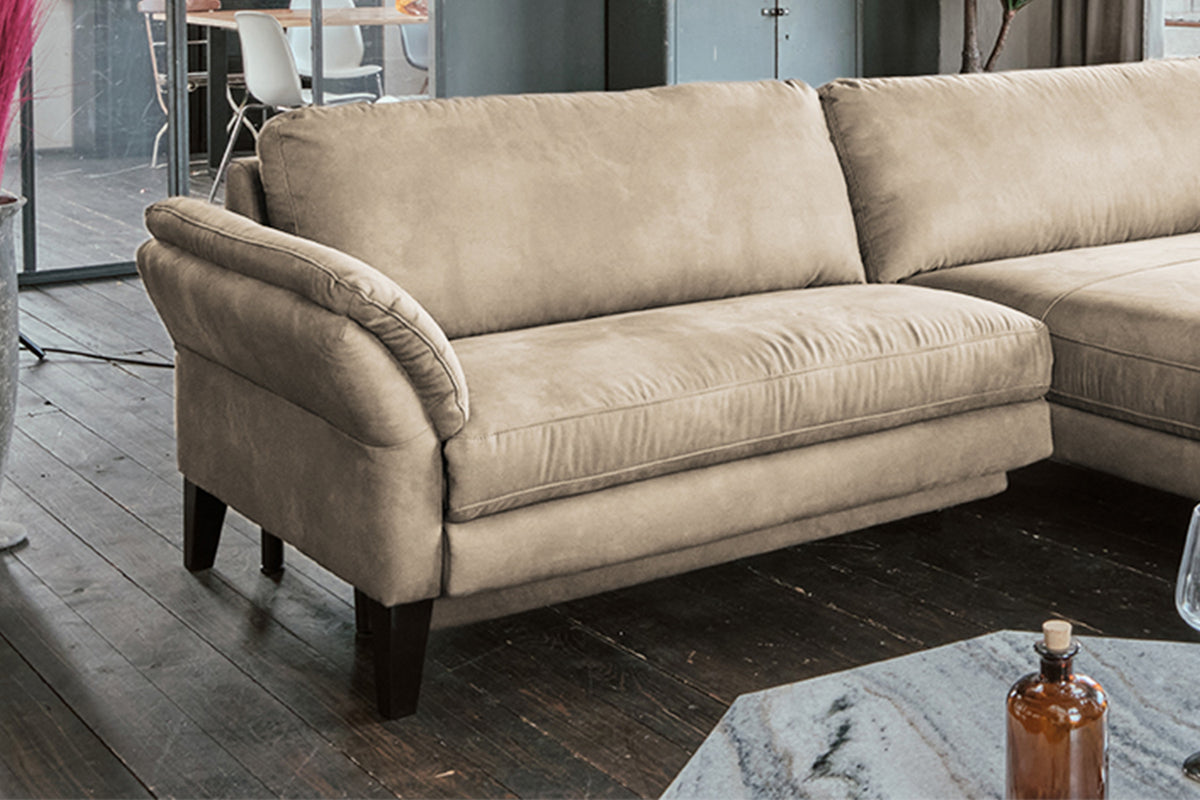 KAWOLA Sofa MALTA Ecksofa Stoff beige