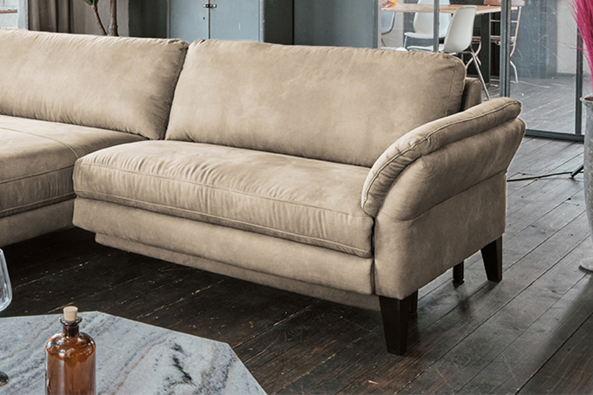 KAWOLA Sofa MALTA Ecksofa Stoff beige