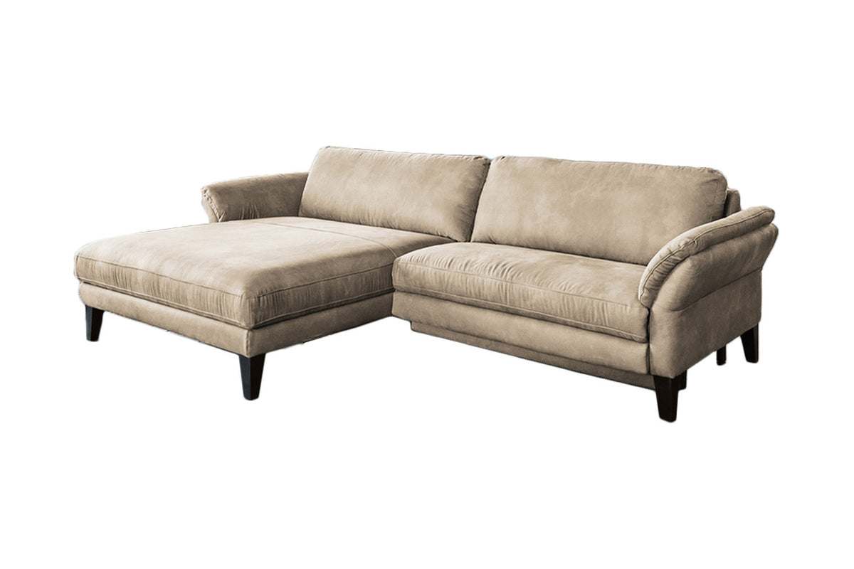 KAWOLA Sofa MALTA Ecksofa Stoff beige