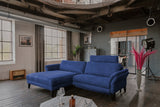 KAWOLA Sofa MALTA Ecksofa Stoff blau