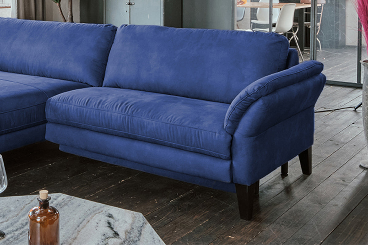 KAWOLA Sofa MALTA Ecksofa Stoff blau
