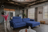 KAWOLA Sofa MALTA Ecksofa Stoff blau