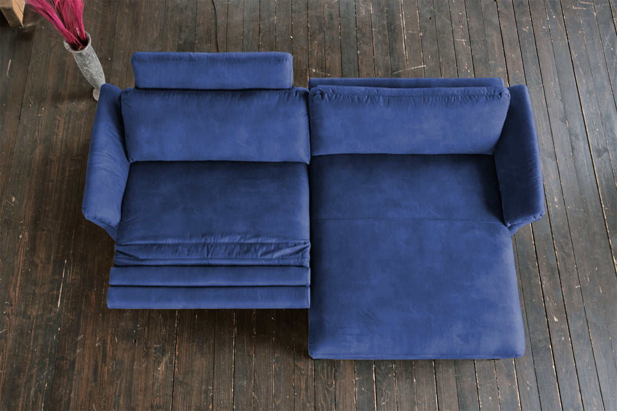 KAWOLA Sofa MALTA Ecksofa Stoff blau