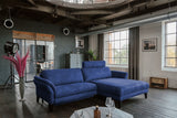 KAWOLA Sofa MALTA Ecksofa Stoff blau
