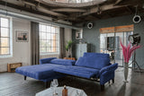 KAWOLA Sofa MALTA Ecksofa Stoff blau