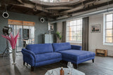 KAWOLA Sofa MALTA Ecksofa Stoff blau, Rechts, Ohne Zusatzausstattung, Ohne Komfortfunktion