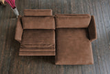 KAWOLA Sofa MALTA Ecksofa Stoff braun