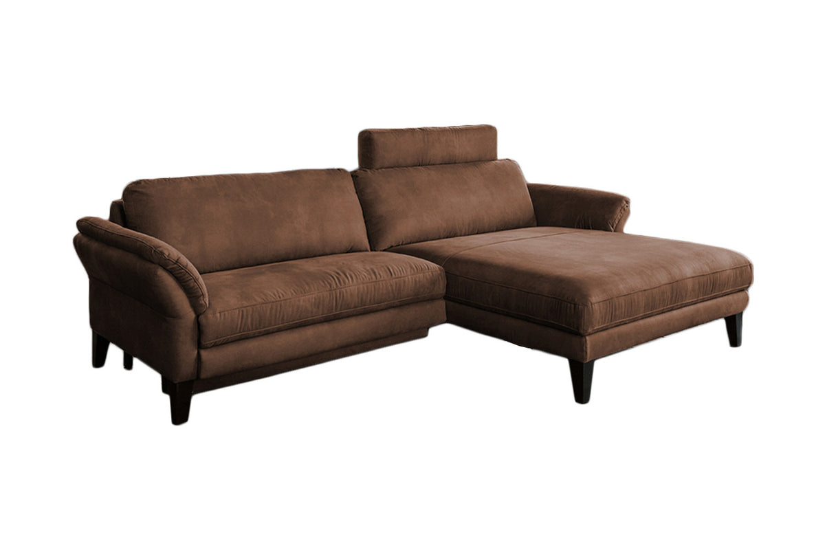 KAWOLA Sofa MALTA Ecksofa Stoff braun