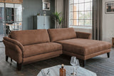 KAWOLA Sofa MALTA Ecksofa Stoff braun