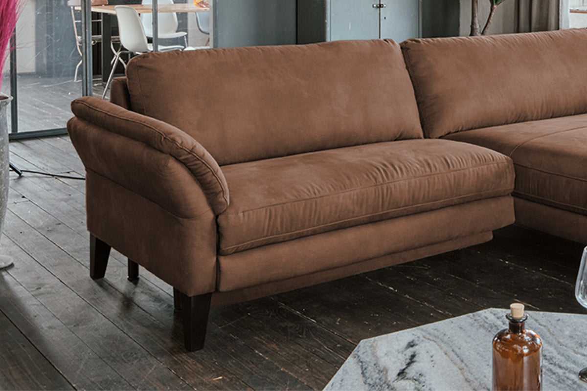 KAWOLA Sofa MALTA Ecksofa Stoff braun