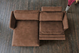 KAWOLA Sofa MALTA Ecksofa Stoff braun
