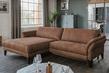 KAWOLA Sofa MALTA Ecksofa Stoff braun