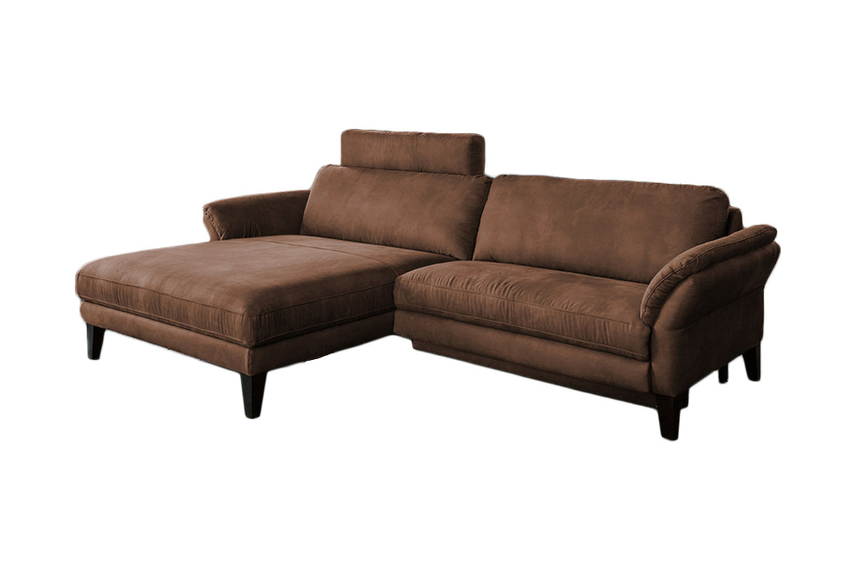 KAWOLA Sofa MALTA Ecksofa Stoff braun