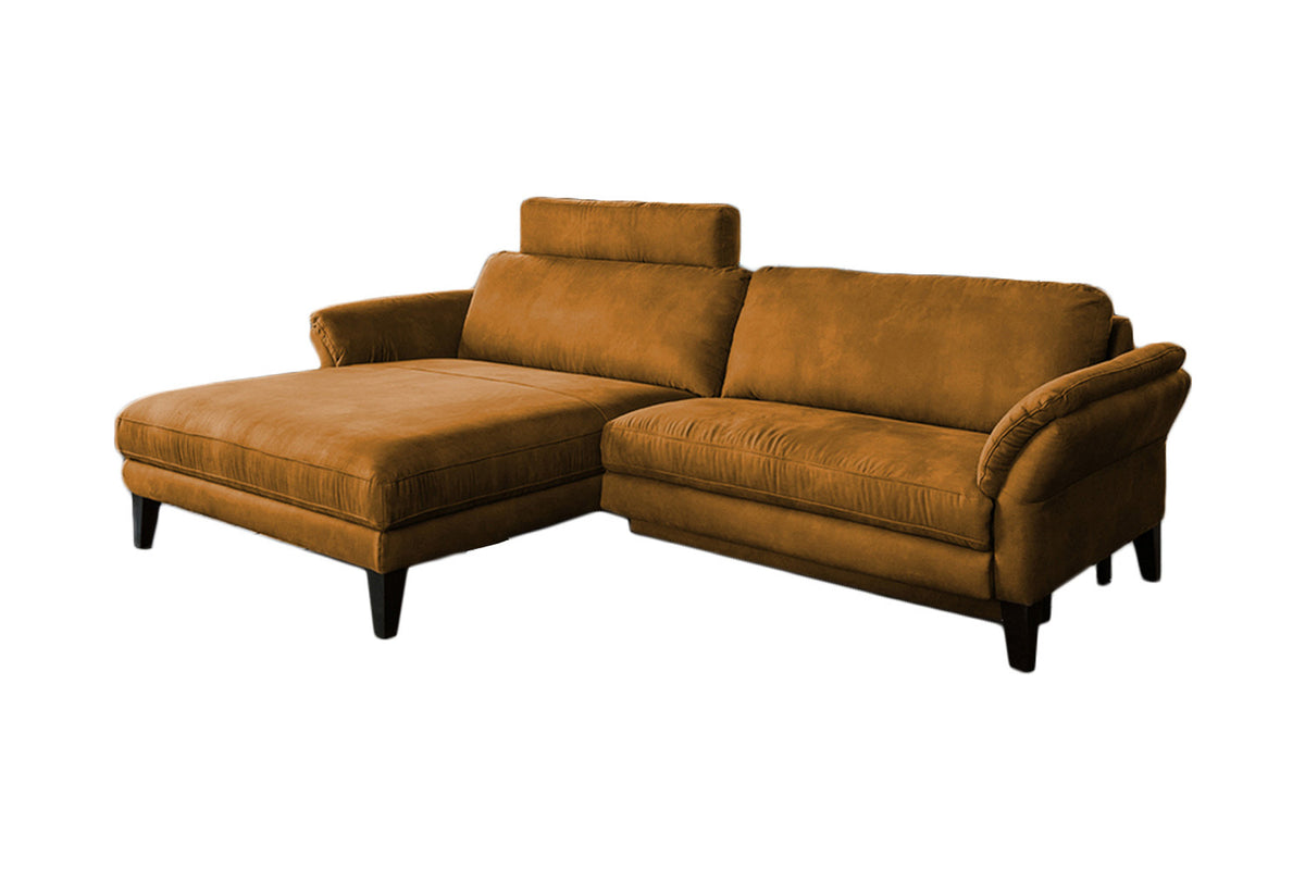 KAWOLA Sofa MALTA Ecksofa Stoff cognac