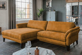 KAWOLA Sofa MALTA Ecksofa Stoff cognac