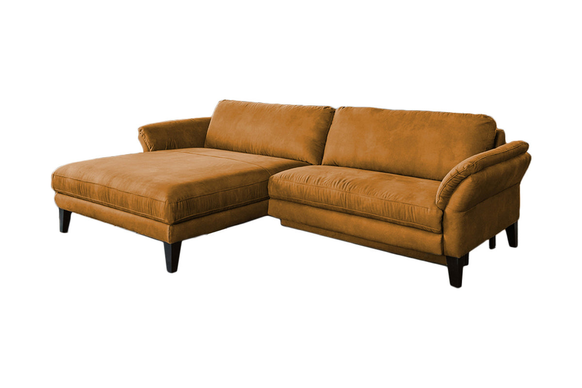 KAWOLA Sofa MALTA Ecksofa Stoff cognac