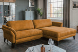 KAWOLA Sofa MALTA Ecksofa Stoff cognac