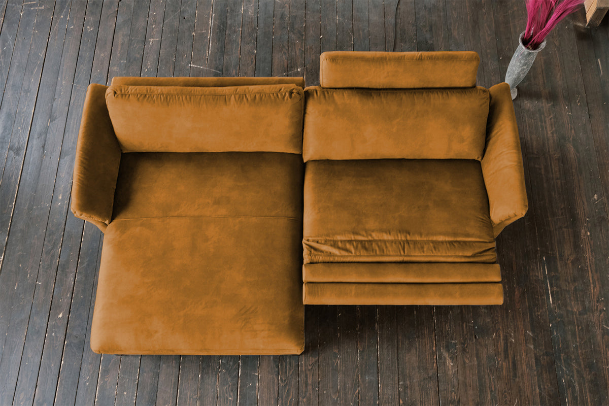 KAWOLA Sofa MALTA Ecksofa Stoff cognac