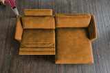 KAWOLA Sofa MALTA Ecksofa Stoff cognac
