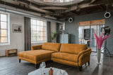 KAWOLA Sofa MALTA Ecksofa Stoff cognac, Links, Ohne Zusatzausstattung, Relaxfunktion