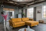 KAWOLA Sofa MALTA Ecksofa Stoff gold, Rechts, Ohne Zusatzausstattung, Relaxfunktion